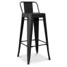 Buy Bar stool with small backrest Stylix industrial design Metal - 76 cm - New Edition Black 60325