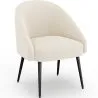 Buy Dining Chair Upholstered Bouclé - Wasda White 60330