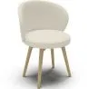 Buy Dining chair upholstered in white boucle - Yuna White 61606