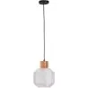 Buy Pendant lamp in modern style, wood and glass - Bumba White 60241