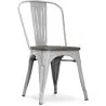Buy Dining Chair Tolix Style Industrial Design Metal and Dark Wood - New Edition Steel 60124