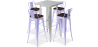 Buy Silver Table and 4 Backrest Bar Stools Set - Industrial Design - Bistrot Stylix Lavander 60432 in the Europe