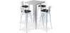 Buy Silver Table and 4 Backrest Bar Stools Set - Industrial Design - Bistrot Stylix Grey blue 60432 at Privatefloor
