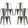 Buy X4 Stylix Dining Chair Industrial Design in Shiny Steel square seat - New Edition Metallic bronze 60437