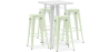 Buy Pack White Stool Table & 4 Bar Stools Industrial Design - Metal - New Edition - Bistrot Stylix Pale Green 60443 with a guarantee