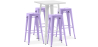 Buy Pack White Stool Table & 4 Bar Stools Industrial Design - Metal - New Edition - Bistrot Stylix Pastel purple 60443 - in the EU