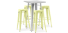 Buy Pack Stool Table AND 4 Bar Stools Industrial Design - Metal - New Edition - Bistrot Stylix Pastel yellow 60444 in the Europe