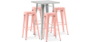 Buy Pack Stool Table AND 4 Bar Stools Industrial Design - Metal - New Edition - Bistrot Stylix Pastel orange 60444 with a guarantee