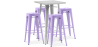 Buy Pack Stool Table AND 4 Bar Stools Industrial Design - Metal - New Edition - Bistrot Stylix Pastel purple 60444 - in the EU