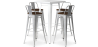 Buy White Table and 4 Industrial Design Bar Stools Pack - Bistrot Stylix Silver 60130 - in the EU