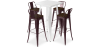 Buy White Table and 4 Industrial Design Bar Stools Pack - Bistrot Stylix Bronze 60130 - in the EU