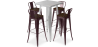 Buy Silver Bar Table + X4 Bar Stools Set Bistrot Stylix Industrial Design Metal and Dark Wood - New Edition Bronze 60432 - in the EU