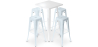 Buy Pack White Stool Table and Pack of 4 Bar Stools - Industrial Design - Metal - New Edition - Bistrot Stylix Grey blue 60445 - in the EU