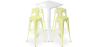 Buy Pack White Stool Table and Pack of 4 Bar Stools - Industrial Design - Metal - New Edition - Bistrot Stylix Pastel yellow 60445 - prices