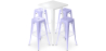 Buy Pack White Stool Table and Pack of 4 Bar Stools - Industrial Design - Metal - New Edition - Bistrot Stylix Lavander 60445 - in the EU