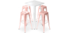Buy Pack White Stool Table and Pack of 4 Bar Stools - Industrial Design - Metal - New Edition - Bistrot Stylix Pastel orange 60445 with a guarantee