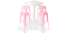 Buy Pack White Stool Table and Pack of 4 Bar Stools - Industrial Design - Metal - New Edition - Bistrot Stylix Pink 60445 Home delivery
