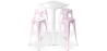 Buy Pack White Stool Table and Pack of 4 Bar Stools - Industrial Design - Metal - New Edition - Bistrot Stylix Pastel pink 60445 in the Europe