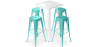 Buy Pack White Stool Table and Pack of 4 Bar Stools - Industrial Design - Metal - New Edition - Bistrot Stylix Pastel green 60445 at Privatefloor