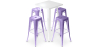 Buy Pack White Stool Table and Pack of 4 Bar Stools - Industrial Design - Metal - New Edition - Bistrot Stylix Pastel purple 60445 in the Europe