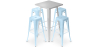 Buy Pack Stool Table & 4 Bar Stools Industrial Design - Metal - New Edition - Bistrot Stylix Light blue 60446 at Privatefloor