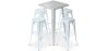 Buy Pack Stool Table & 4 Bar Stools Industrial Design - Metal - New Edition - Bistrot Stylix Grey blue 60446 - prices