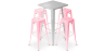 Buy Pack Stool Table & 4 Bar Stools Industrial Design - Metal - New Edition - Bistrot Stylix Pink 60446 with a guarantee