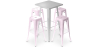 Buy Pack Stool Table & 4 Bar Stools Industrial Design - Metal - New Edition - Bistrot Stylix Pastel pink 60446 Home delivery