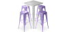 Buy Pack Stool Table & 4 Bar Stools Industrial Design - Metal - New Edition - Bistrot Stylix Pastel purple 60446 in the Europe