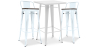Buy White Bar Table + X2 Bar Stools Set Bistrot Stylix Industrial Design Metal and Dark Wood - New Edition Grey blue 60447 Home delivery