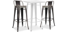 Buy White Bar Table + X2 Bar Stools Set Bistrot Stylix Industrial Design Metal and Dark Wood - New Edition Bronze 60447 in the Europe