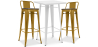 Buy White Bar Table + X2 Bar Stools Set Bistrot Stylix Industrial Design Metal and Dark Wood - New Edition Gold 60447 at Privatefloor