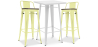 Buy Pack of White Stool Table and Pack of 2 Bar Stools with backrest - Industrial Design - New Edition - Bistrot Stylix Pastel yellow 60447 with a guarantee