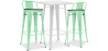 Buy White Bar Table + X2 Bar Stools Set Bistrot Stylix Industrial Design Metal and Dark Wood - New Edition Mint 60447 Home delivery