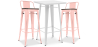 Buy White Bar Table + X2 Bar Stools Set Bistrot Stylix Industrial Design Metal and Dark Wood - New Edition Pastel orange 60447 in the Europe