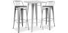 Buy Pack Stool Table & 2 Bar Stools Industrial Design - New Edition -Bistrot Stylix Silver 60448 - in the EU