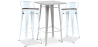 Buy Pack Stool Table & 2 Bar Stools Industrial Design - New Edition -Bistrot Stylix Grey blue 60448 Home delivery