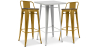 Buy Pack Stool Table & 2 Bar Stools Industrial Design - New Edition -Bistrot Stylix Gold 60448 at Privatefloor