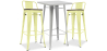 Buy Pack Stool Table & 2 Bar Stools Industrial Design - New Edition -Bistrot Stylix Pastel yellow 60448 - in the EU
