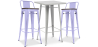 Buy Pack Stool Table & 2 Bar Stools Industrial Design - New Edition -Bistrot Stylix Lavander 60448 with a guarantee