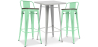 Buy Pack Stool Table & 2 Bar Stools Industrial Design - New Edition -Bistrot Stylix Mint 60448 Home delivery