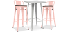 Buy Pack Stool Table & 2 Bar Stools Industrial Design - New Edition -Bistrot Stylix Pastel orange 60448 in the Europe