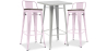 Buy Pack Stool Table & 2 Bar Stools Industrial Design - New Edition -Bistrot Stylix Pastel pink 60448 at Privatefloor