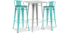 Buy Pack Stool Table & 2 Bar Stools Industrial Design - New Edition -Bistrot Stylix Pastel green 60448 - prices