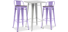 Buy Pack Stool Table & 2 Bar Stools Industrial Design - New Edition -Bistrot Stylix Pastel purple 60448 with a guarantee