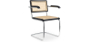 Buy Dining Chair with Armrests - Vintage Design - Wood and Rattan - Bruna Black 60452 - prices