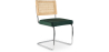 Buy Dining Chair - Upholstered in Velvet - Wood and Rattan - Martha Dark green 60454 - in the EU
