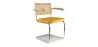 Dining Chair with Armrests - Velvet Upholstery - Wood & Rattan - Martha image 9