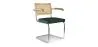 Dining Chair with Armrests - Velvet Upholstery - Wood & Rattan - Martha image 9