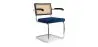Wooden Dining Chair with Armrests - Velvet Upholstery - Wood & Rattan - Hyre image 9